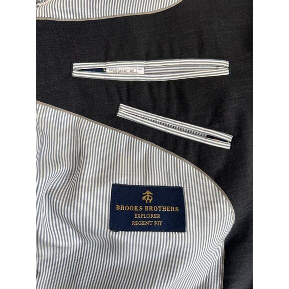 Brooks Brothers Blazer Mens 42R Explorer Regent Fit Stretch Wool 2 Button Jacket - Picture 8 of 16